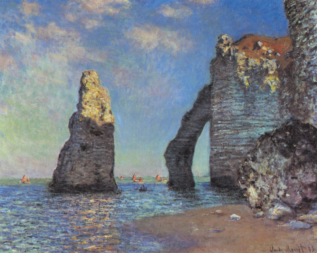 Pintura de Claude Monet "The Cliffs at Etretat"